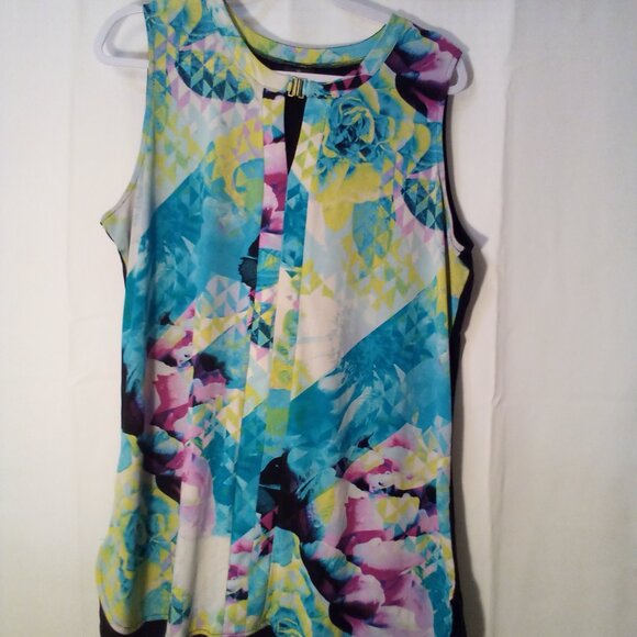 Worthington Blouse Women XL Sleeveless Soft Stretch Colorful - Picture 2 of 15